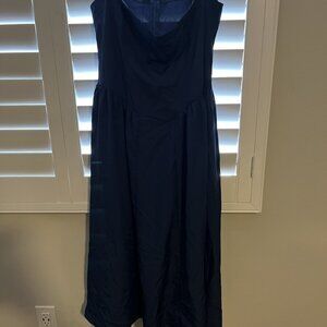 Unbranded Size Extra Large (XL) Elegant Navy Blue Spaghetti Strap Midi Dress A-L